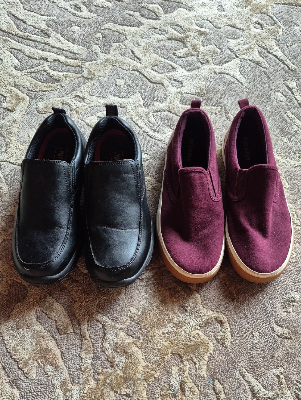 Boys Slip-On Dress Shoes Loafers in Black and Burgundy 3 Max And Jake Old Navy